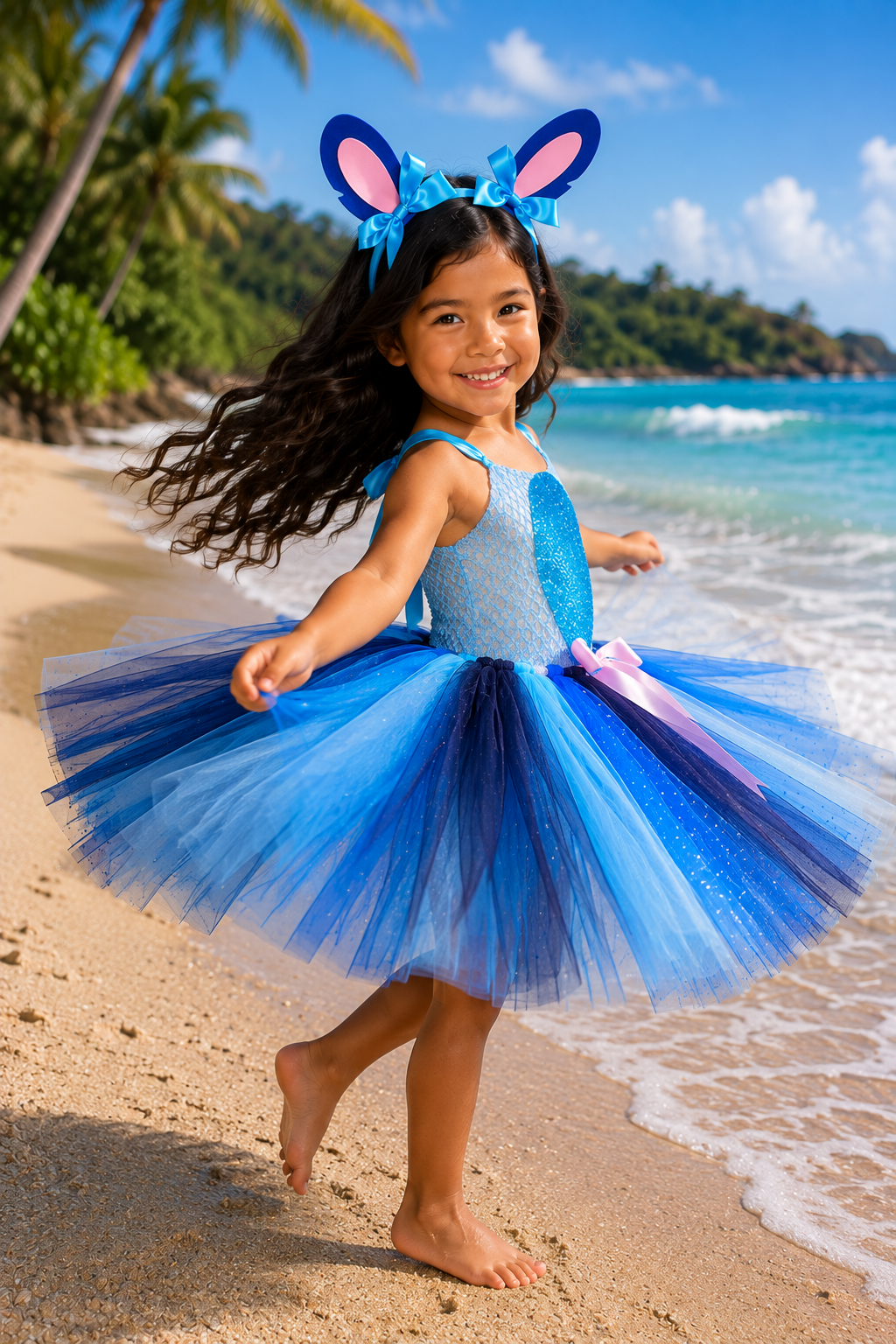 Stitch’s Galactic Sweetheart Tutu Dress & Big Ear Headband Set