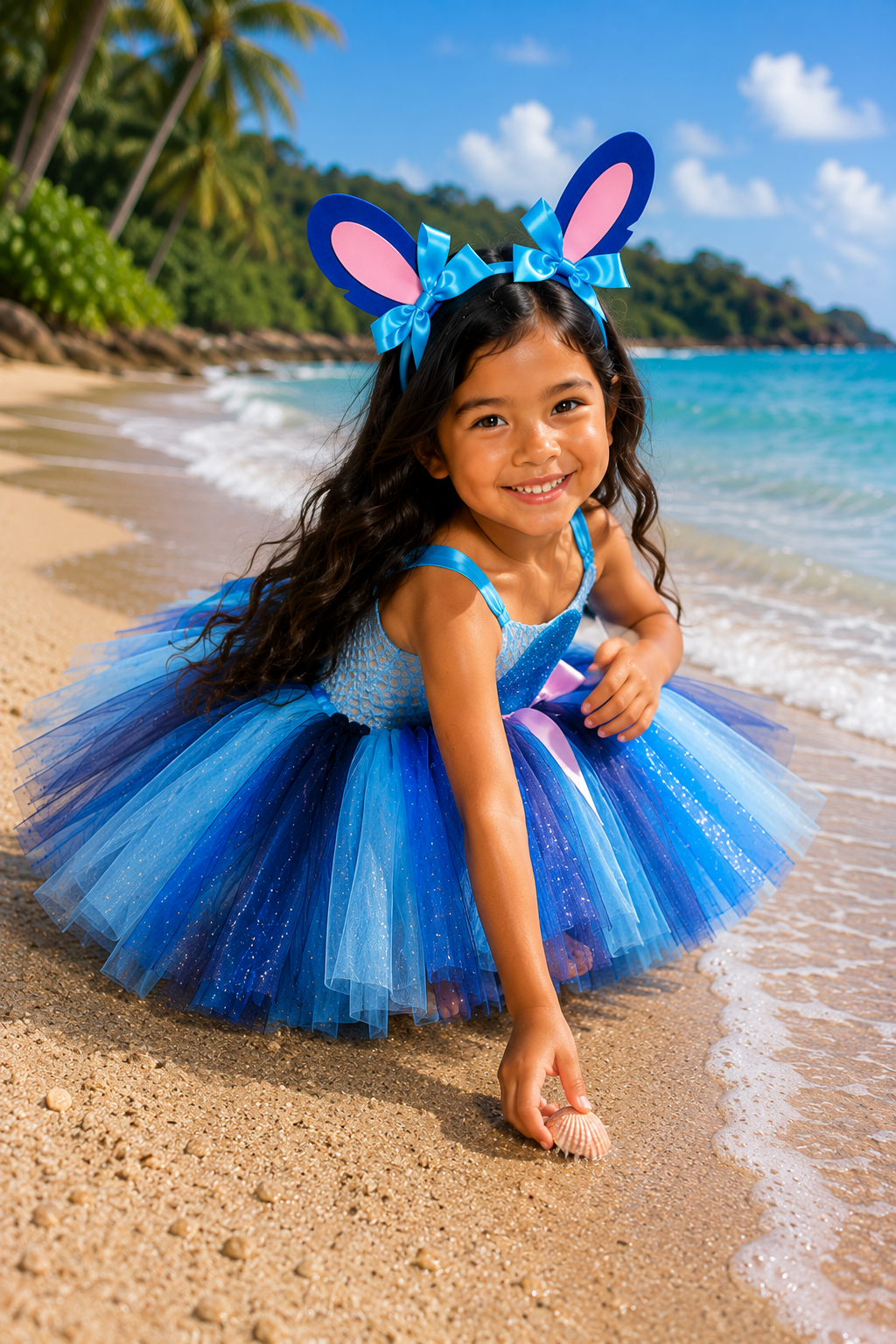 Stitch’s Galactic Sweetheart Tutu Dress & Big Ear Headband Set