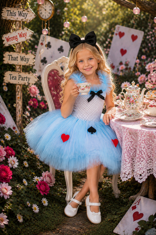 Ensemble tutu et bandeau Alice au Pays des Merveilles