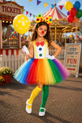 Giggles & Rainbows Clown Princess Tutu Dress & Accessory Set