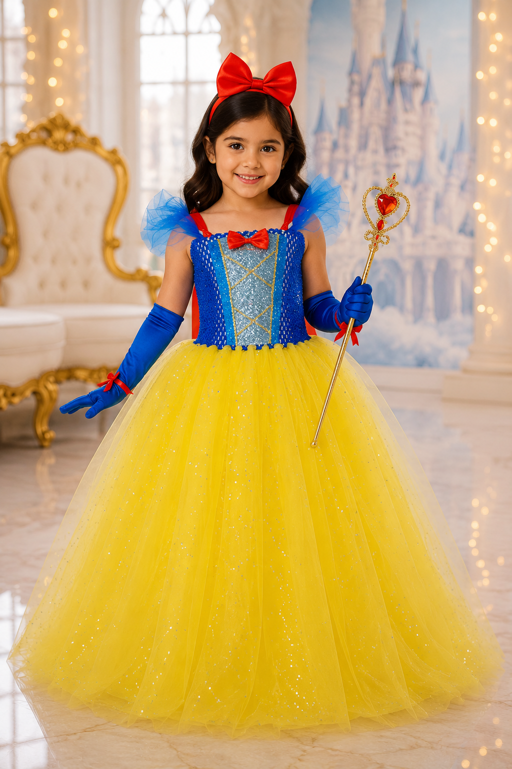 Snow White’s Enchanted Princess Sparkle Dress & Accessory Set