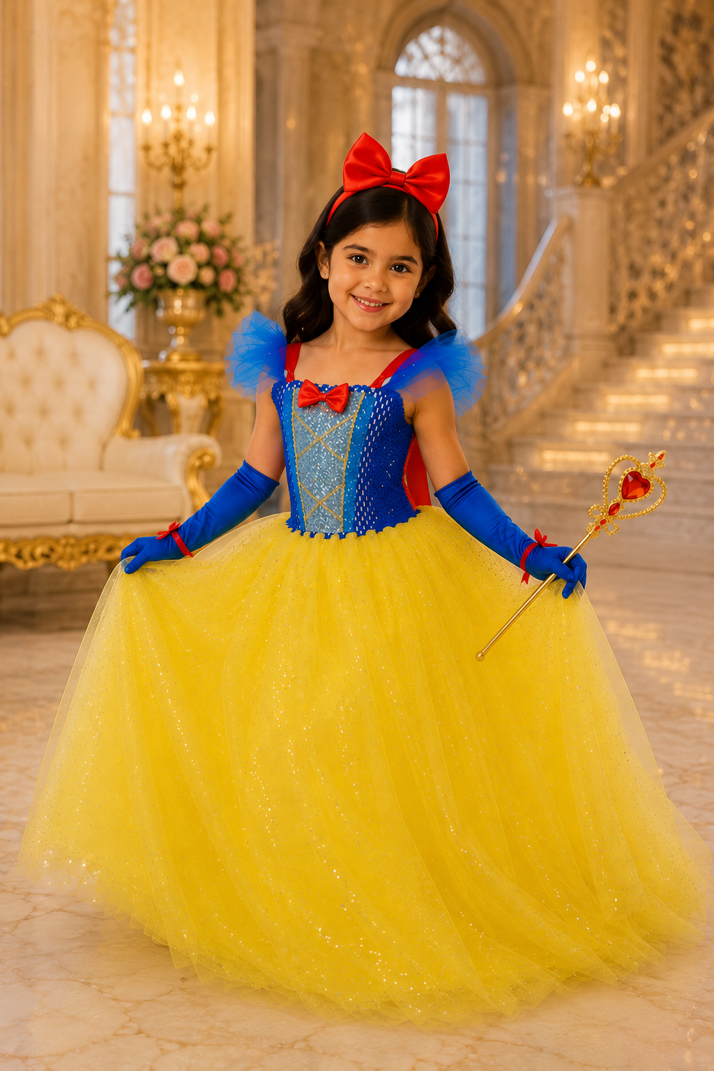 Snow White’s Enchanted Princess Sparkle Dress & Accessory Set