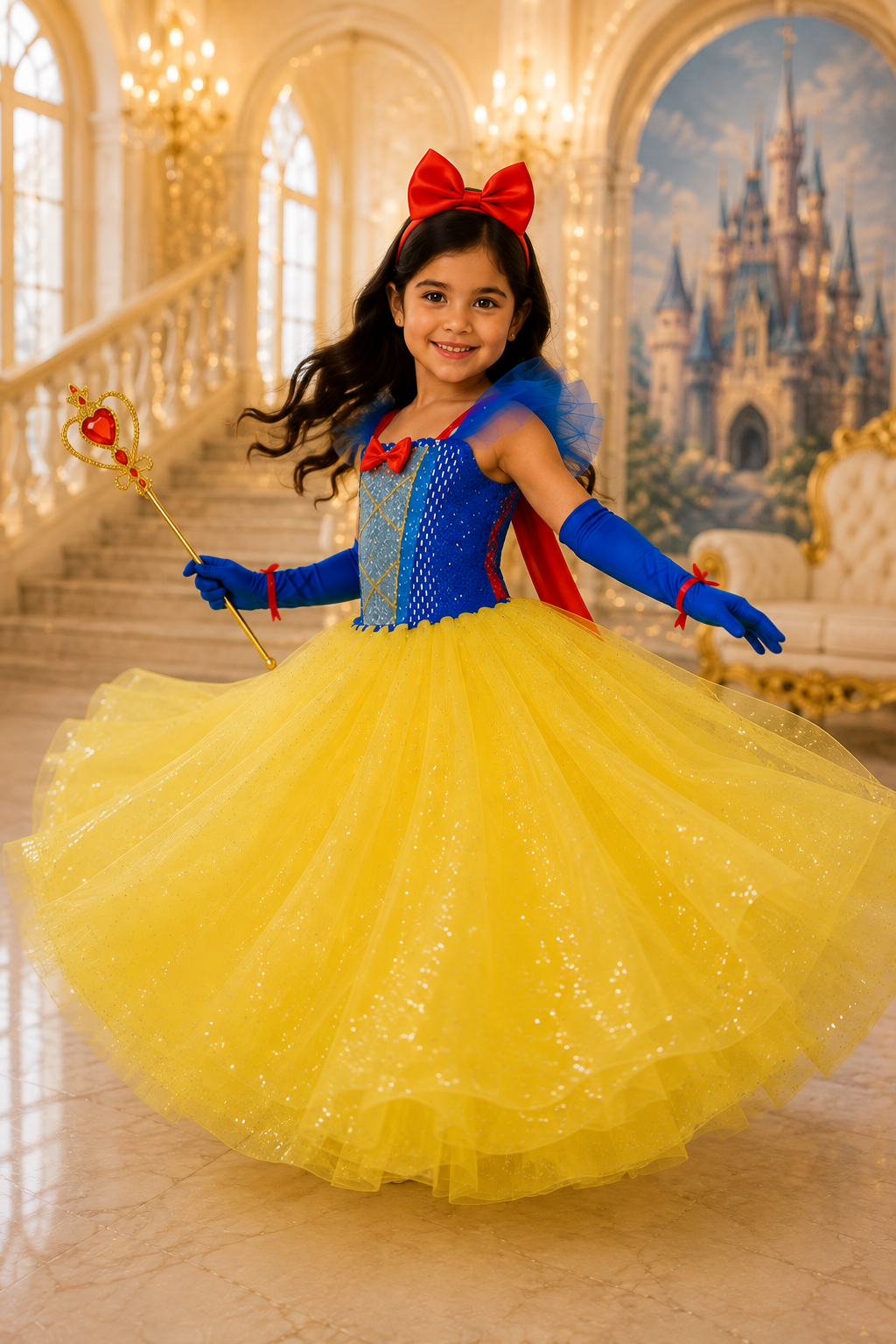 Snow White’s Enchanted Princess Sparkle Dress & Accessory Set