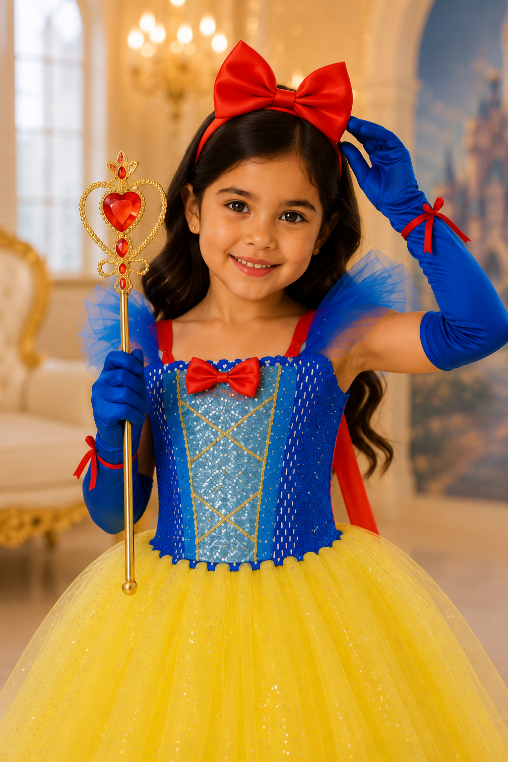 Snow White’s Enchanted Princess Sparkle Dress & Accessory Set