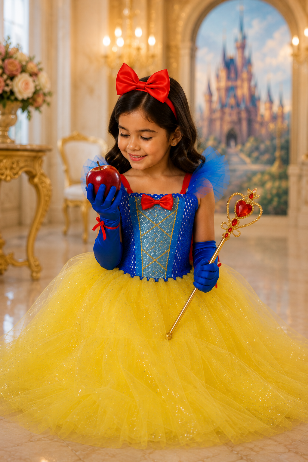 Snow White’s Enchanted Princess Sparkle Dress & Accessory Set