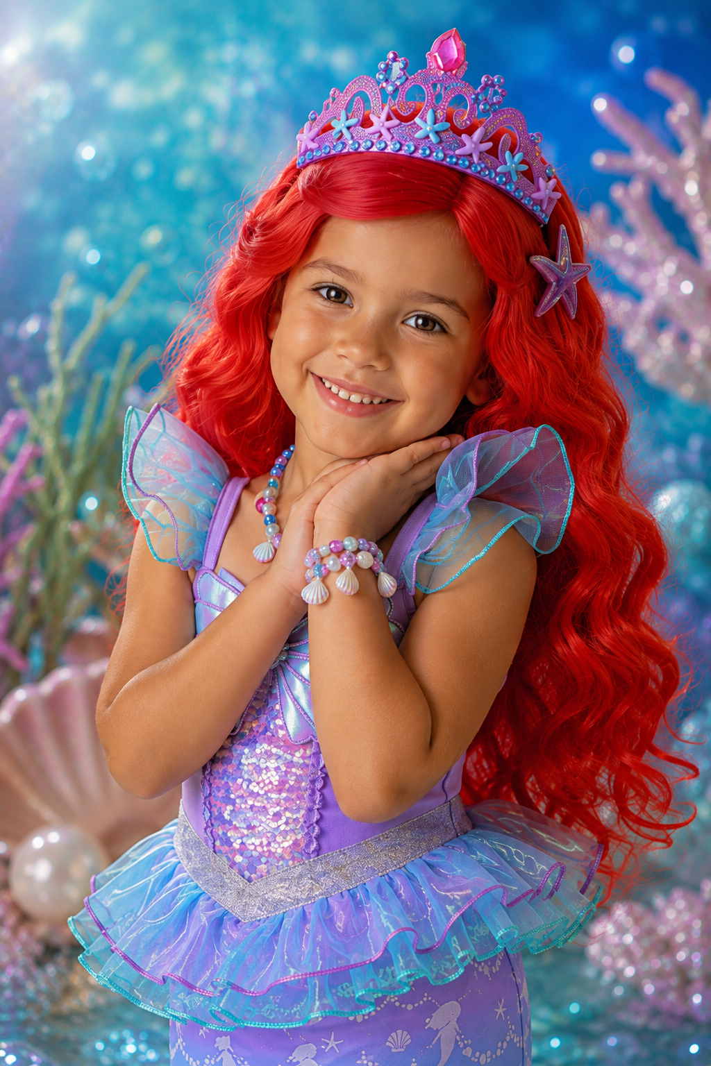Under the Sea Princess Mermaid Dress Costume & Accessory Set