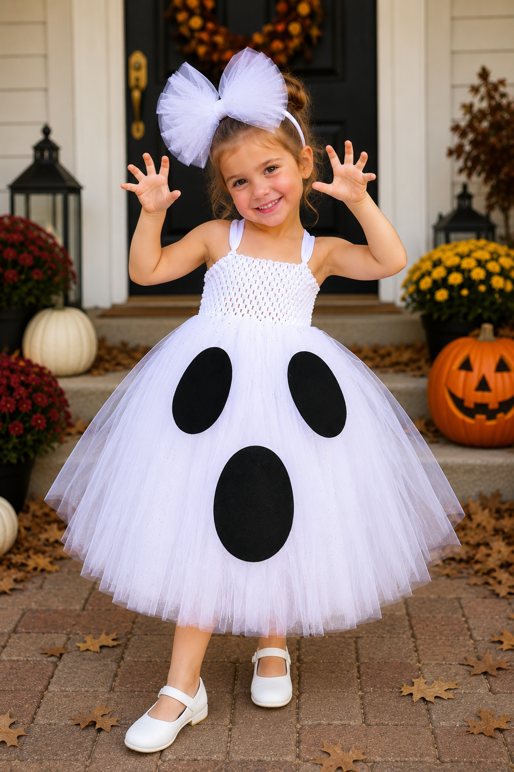Boo-tiful Ghost Sparkle Tutu Dress & Headband Set
