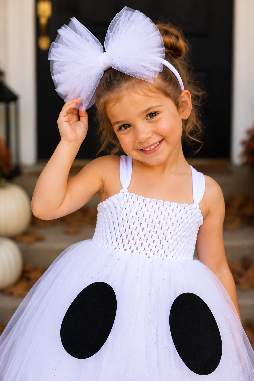 Boo-tiful Ghost Sparkle Tutu Dress & Headband Set