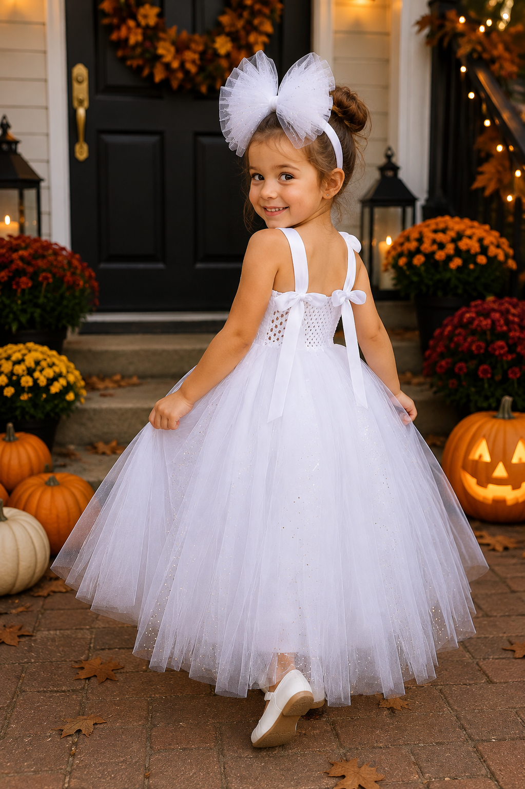Boo-tiful Ghost Sparkle Tutu Dress & Headband Set