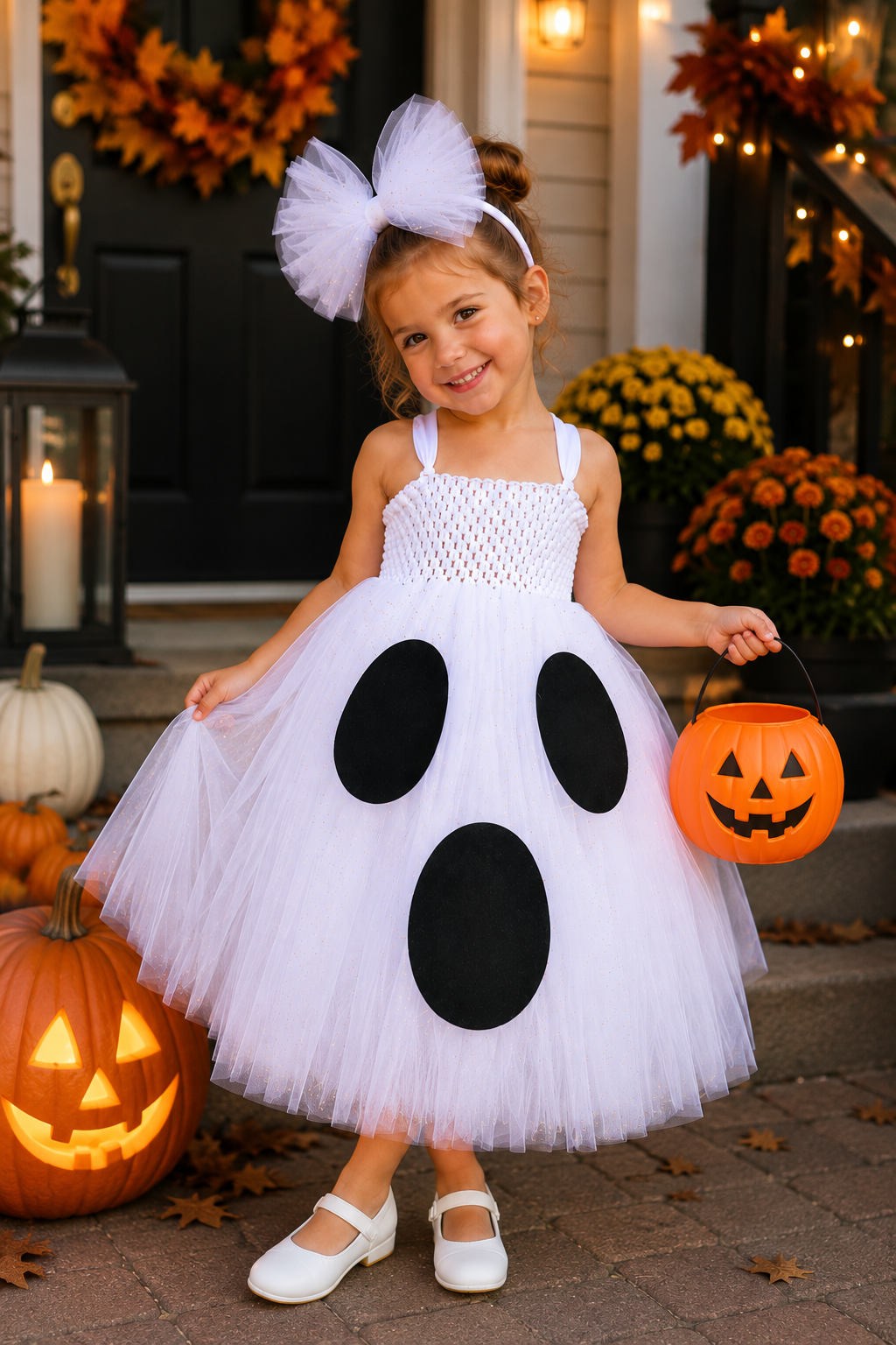 Boo-tiful Ghost Sparkle Tutu Dress & Headband Set