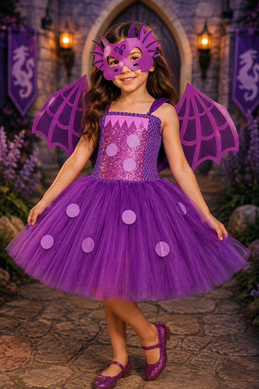 Purple Dragon Magic Tutu Dress & Wing Set