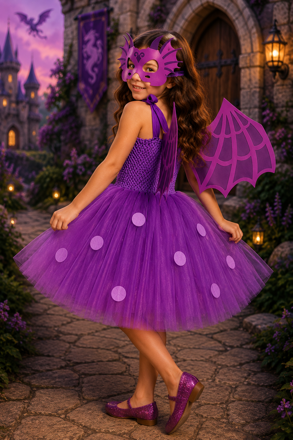 Purple Dragon Magic Tutu Dress & Wing Set