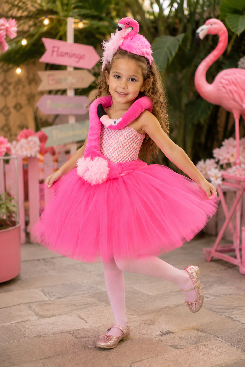 Flamingo Fancy Tutu Dress & Accessory Set