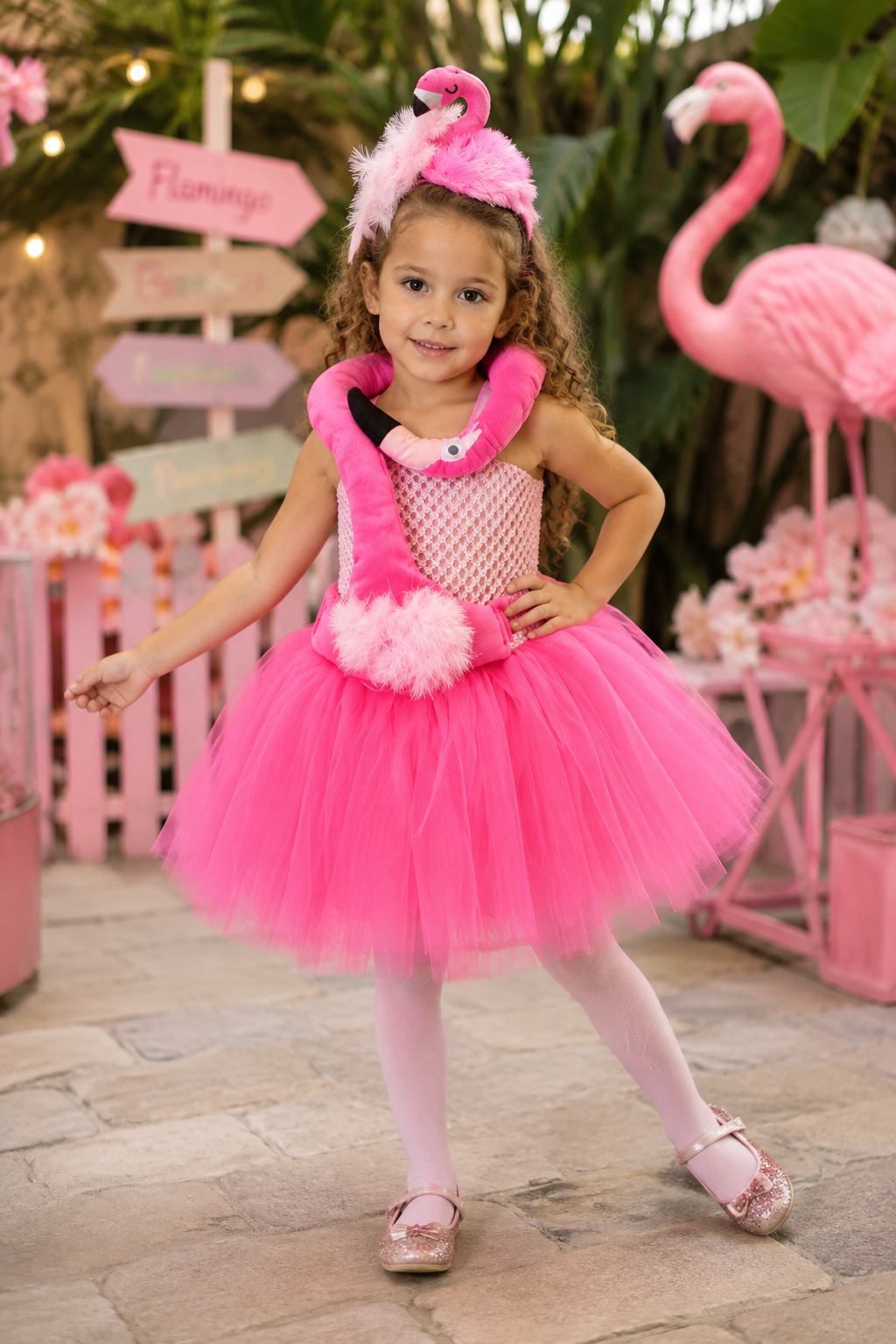 Flamingo Fancy Tutu Dress & Accessory Set