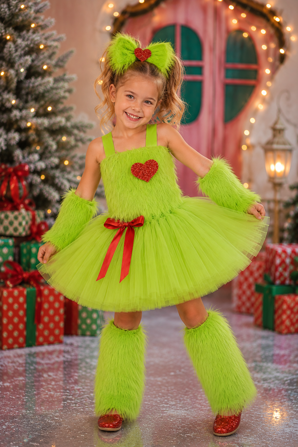 Little Miss Grinchmas Tutu Dress & Accessory Set