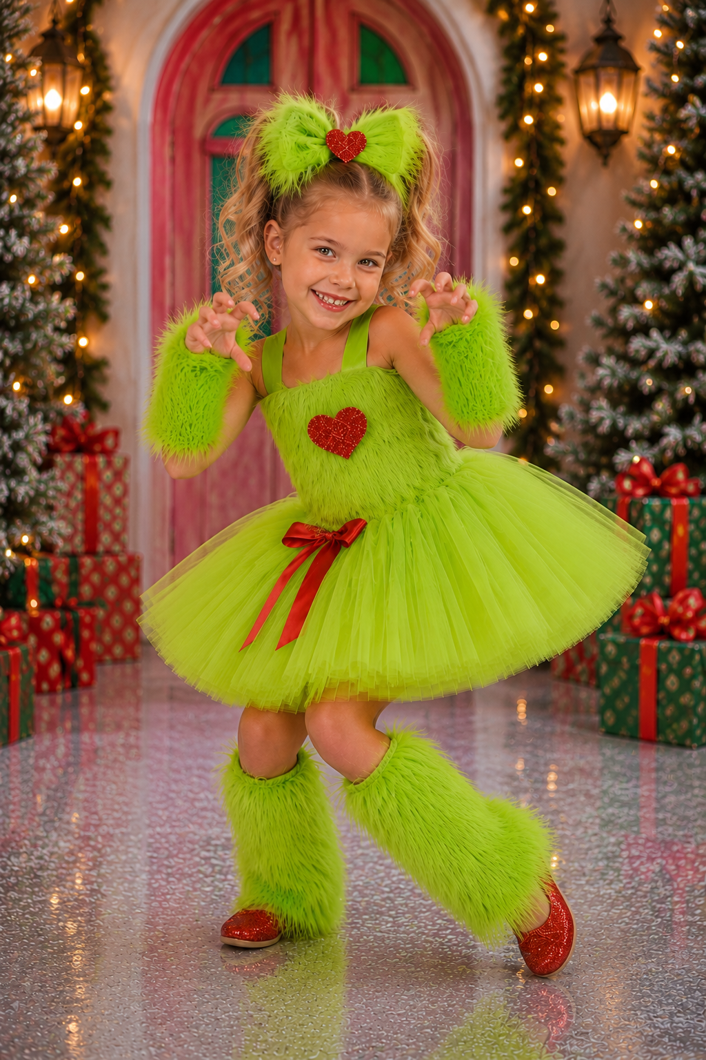 Little Miss Grinchmas Tutu Dress & Accessory Set