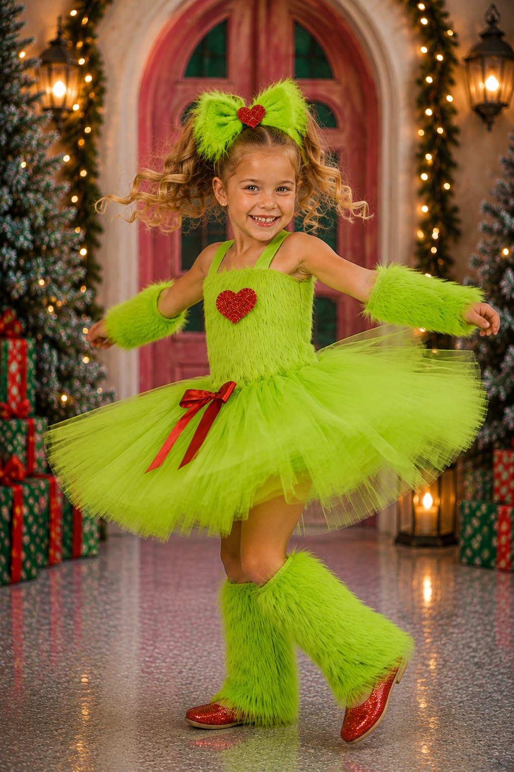 Little Miss Grinchmas Tutu Dress & Accessory Set
