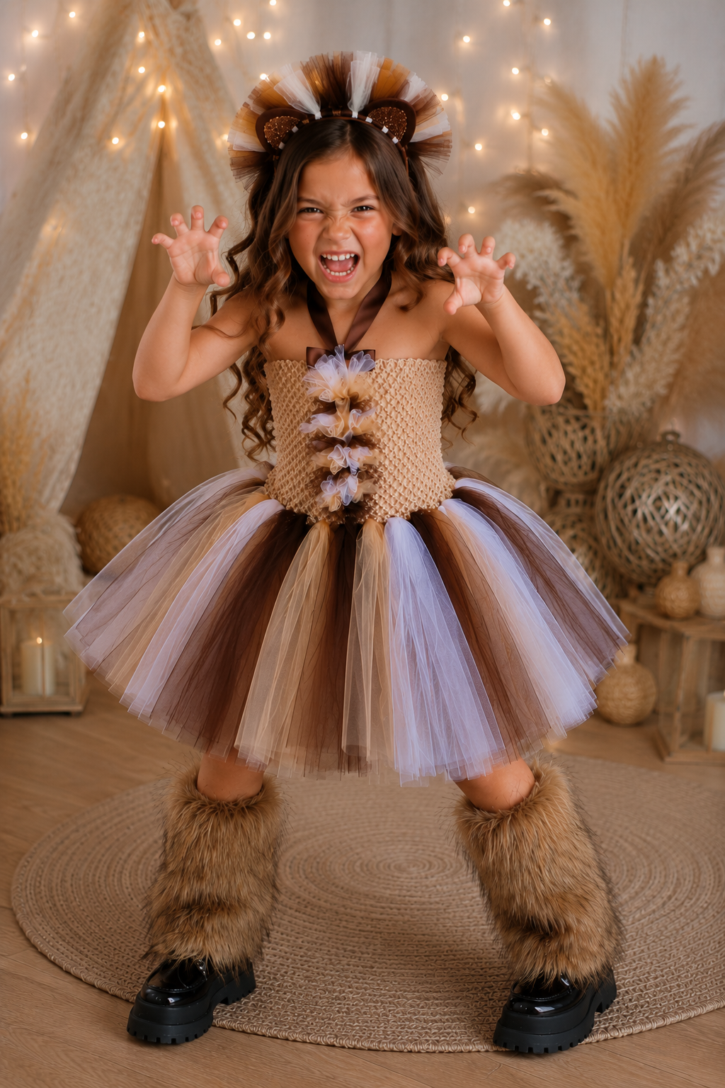 Little Lioness Safari Tutu Dress & Headband Set