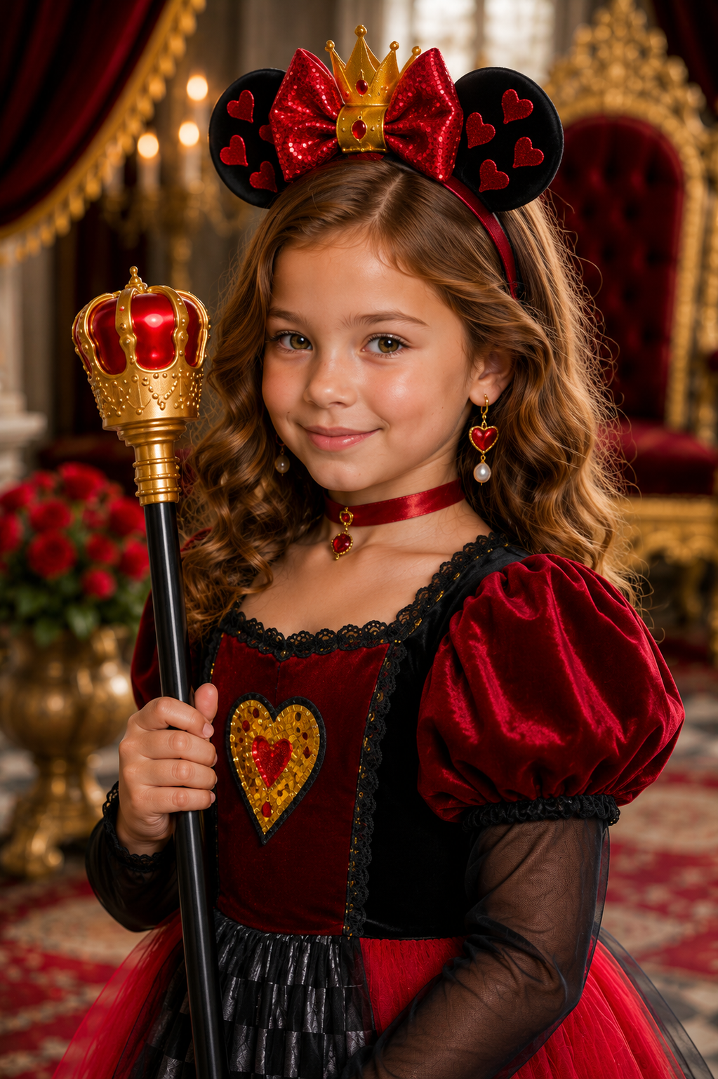 Queen of Hearts’ Royal Checkmate Tutu Dress & Accessory Set