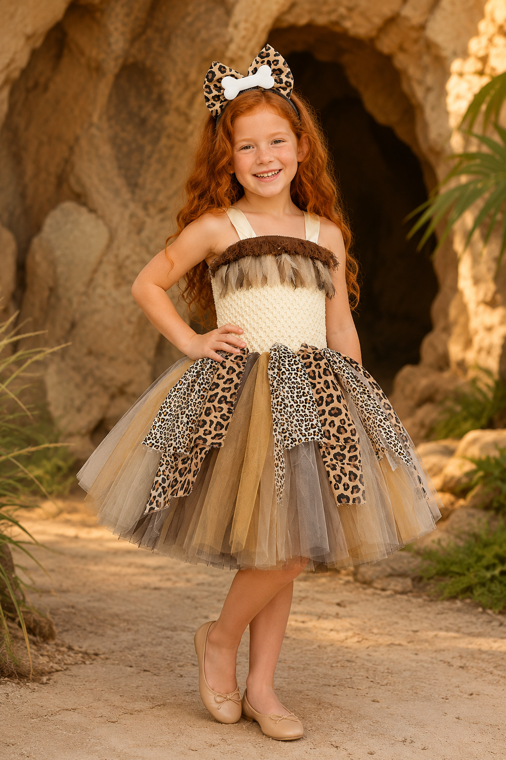 Bedrock Cutie Caveman Tutu Dress & Headband Set