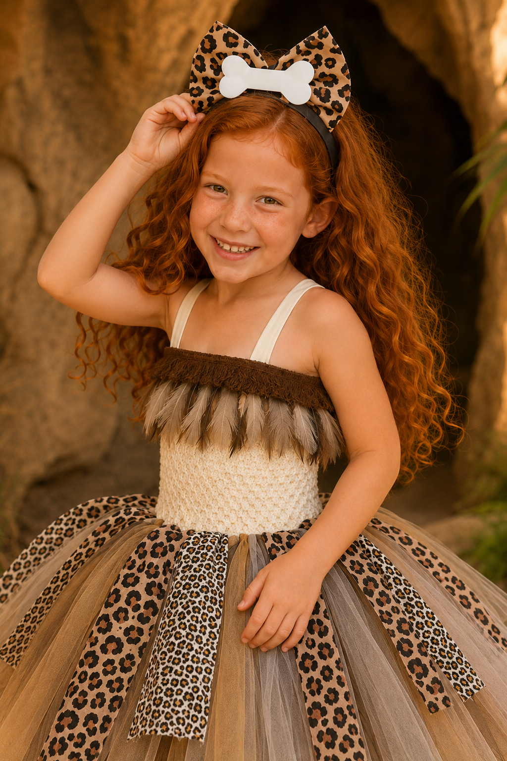 Bedrock Cutie Caveman Tutu Dress & Headband Set