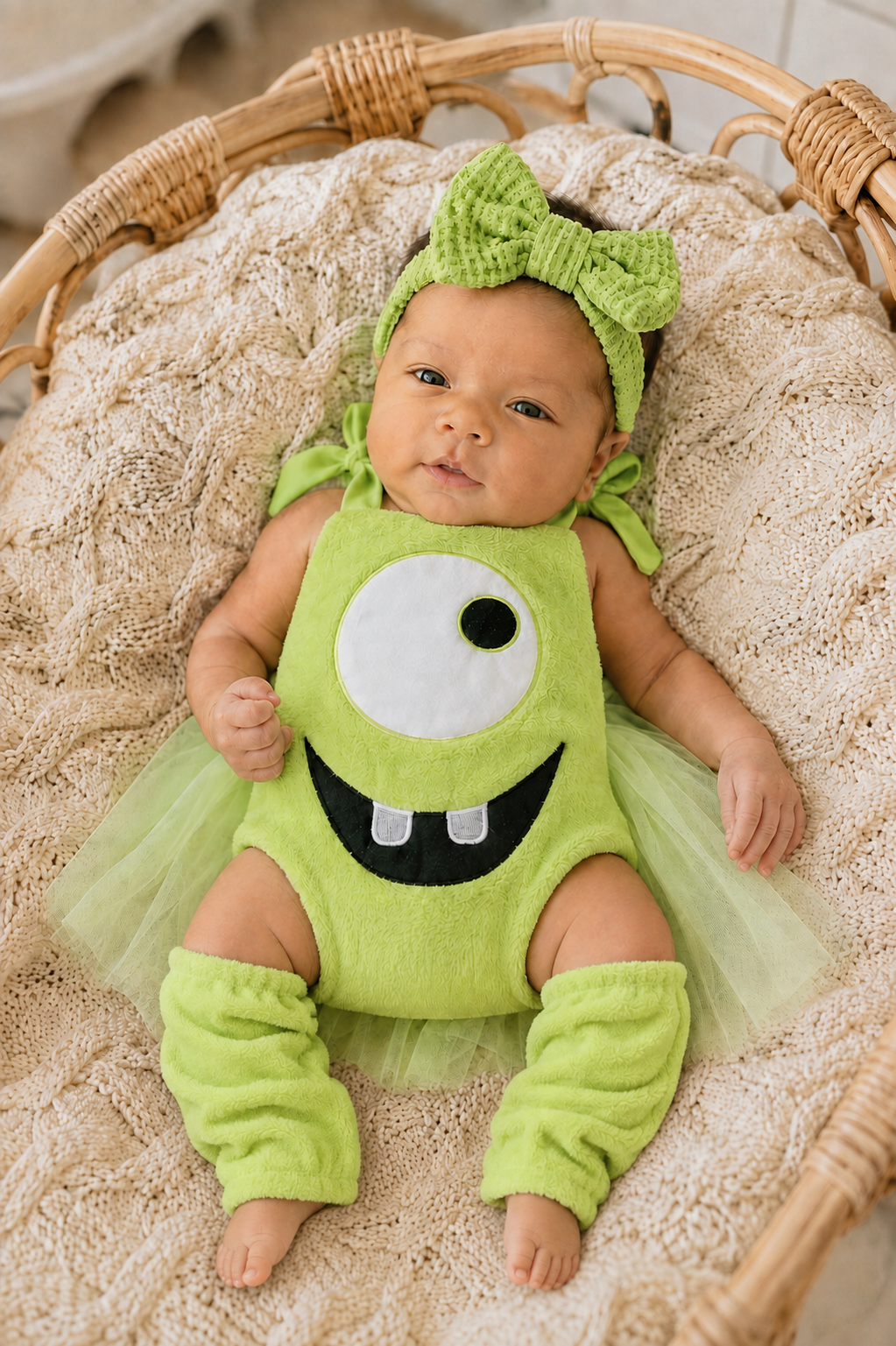 Mike Wazowski Newborn Romper & Accessory Set
