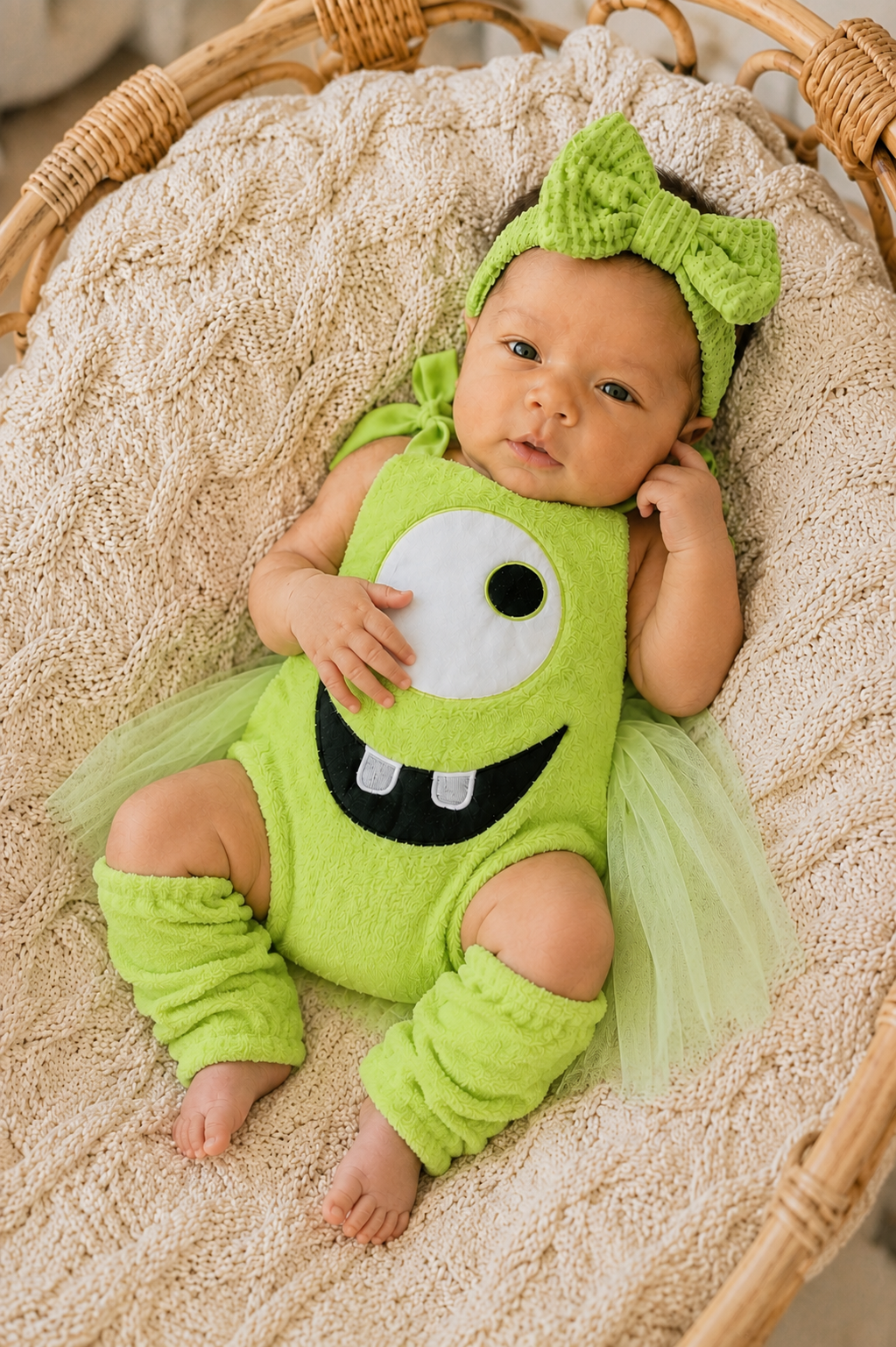 Mike Wazowski Newborn Romper & Accessory Set