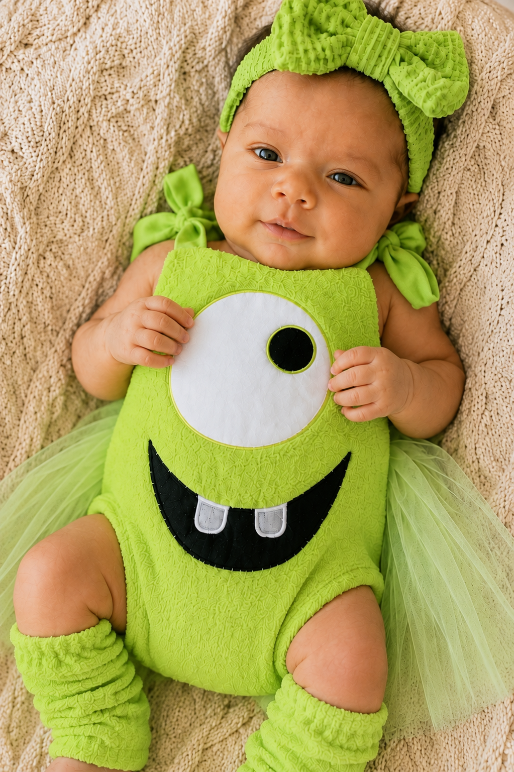 Mike Wazowski Newborn Romper & Accessory Set