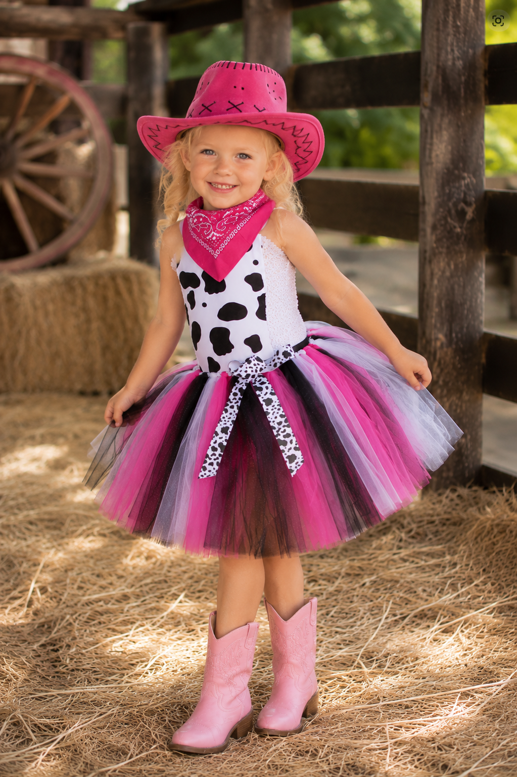 Little Pink Rodeo Cowgirl Tutu Costume Set