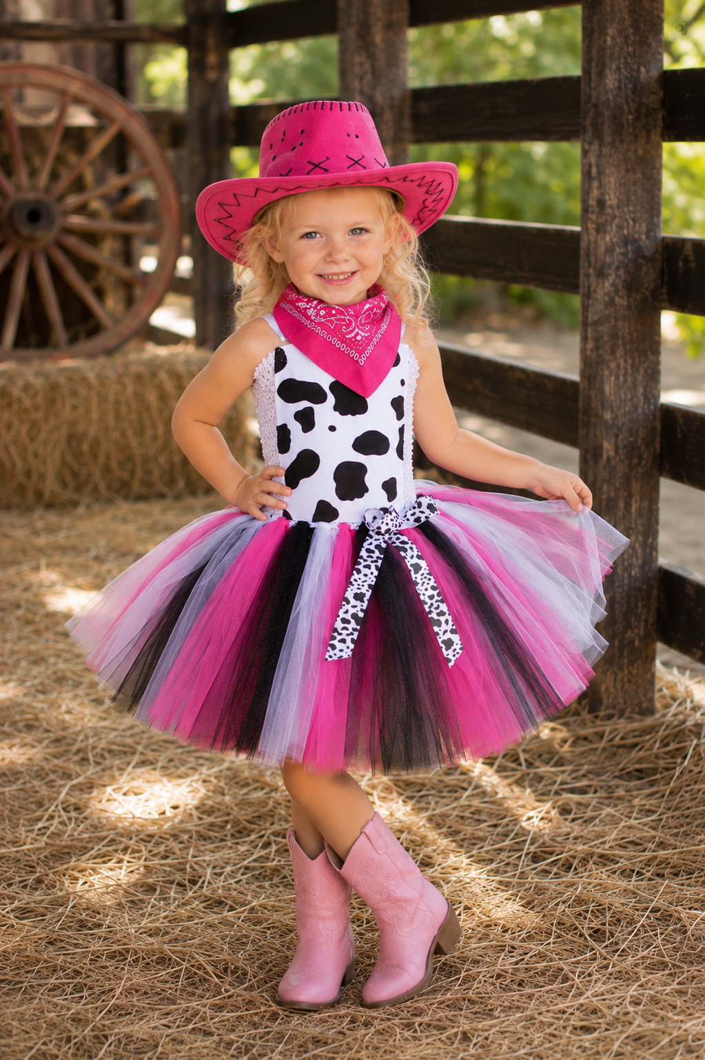 Little Pink Rodeo Cowgirl Tutu Costume Set