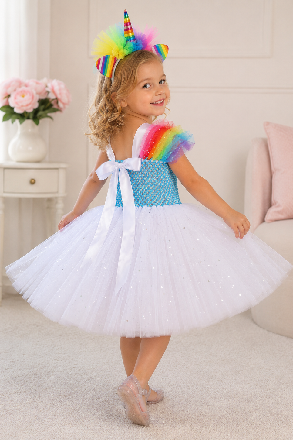 Rainbow Pony Magic Tutu Dress & Unicorn Headband Set