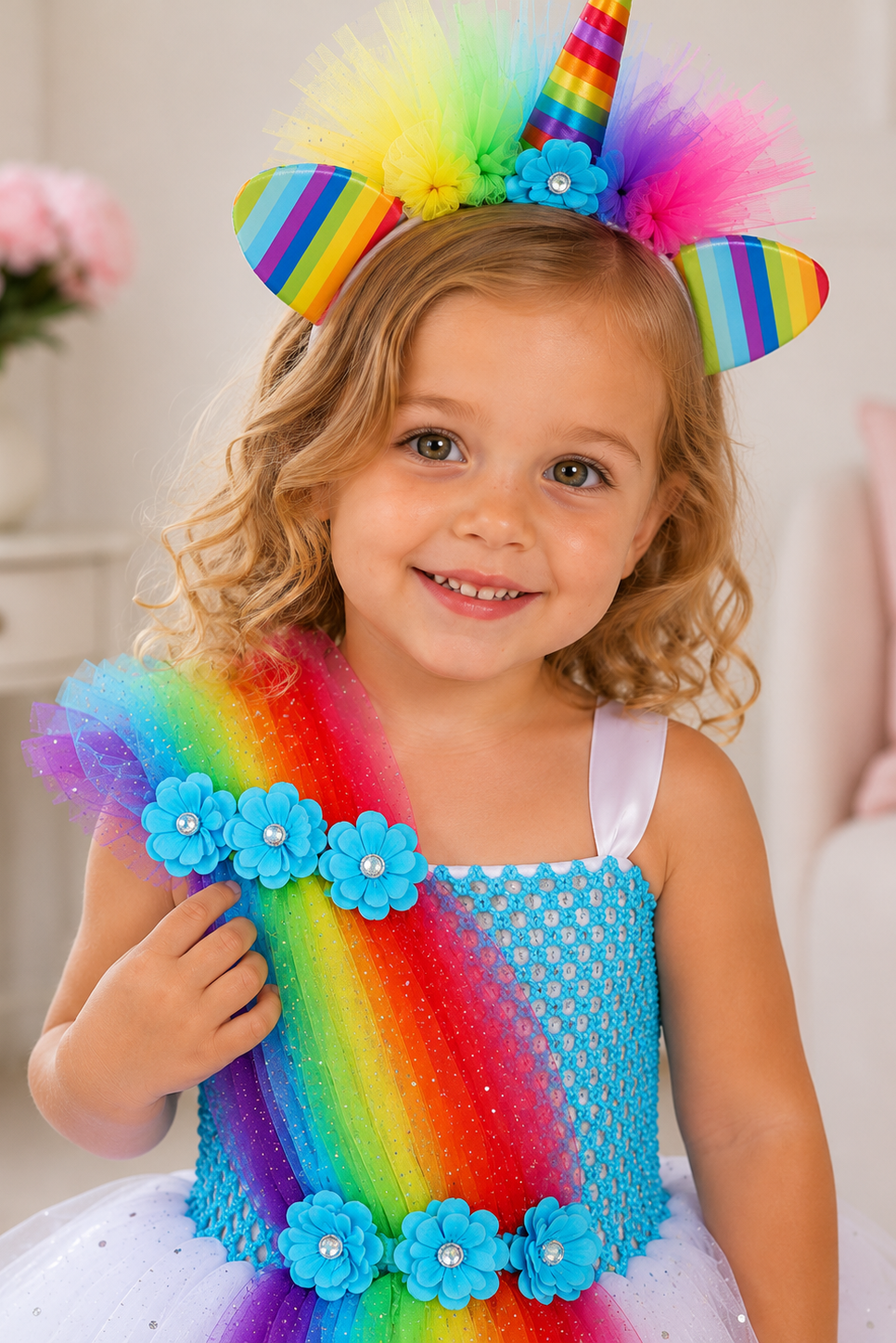 Rainbow Pony Magic Tutu Dress & Unicorn Headband Set