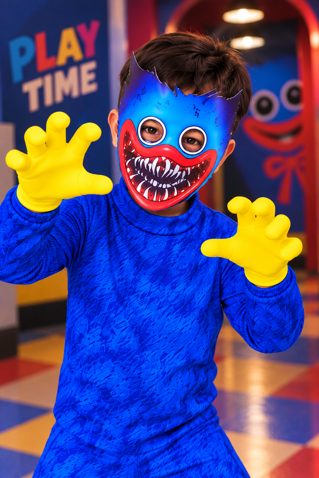 Huggy Wuggy Playtime Monster Boys Costume & Mask Set