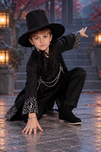 Jinu KPop Demon Hunters Shadow Idol Boys Costume & Accessory Set