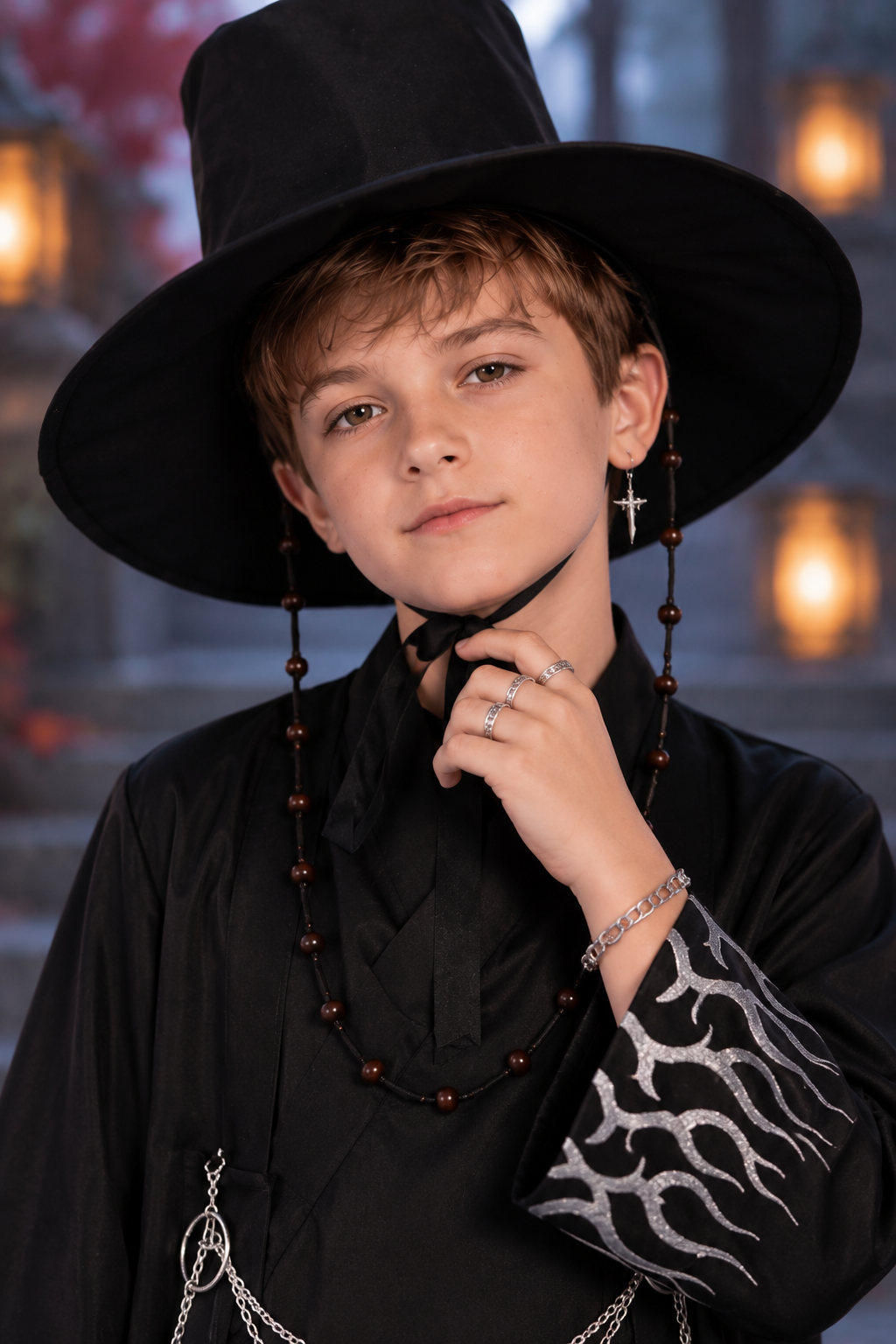 Jinu KPop Demon Hunters Shadow Idol Boys Costume & Accessory Set