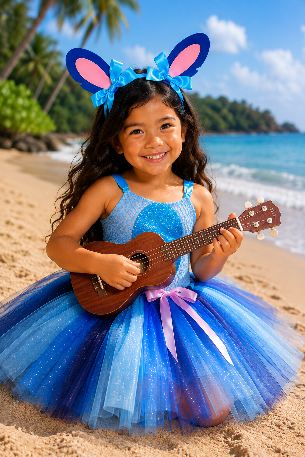 Stitch’s Galactic Sweetheart Tutu Dress & Big Ear Headband Set