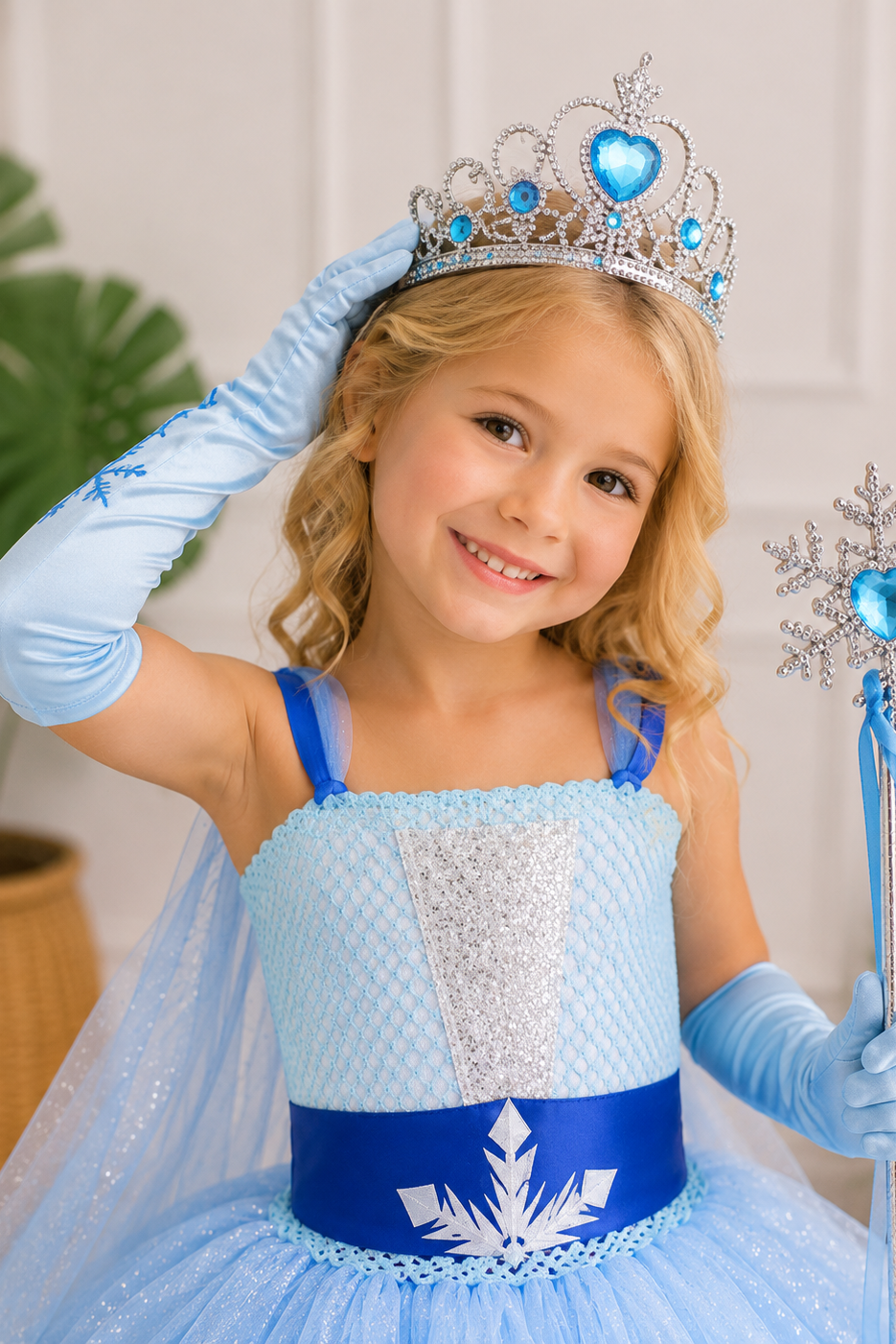 Elsa Snowflake Princess Tutu Dress & Royal Accessory Set