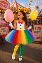 Giggles & Rainbows Clown Princess Tutu Dress & Accessory Set