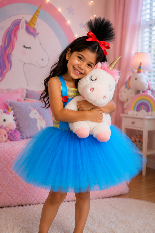 Ensemble robe tutu et bandeau L'aventure magique de la licorne d'Agnès