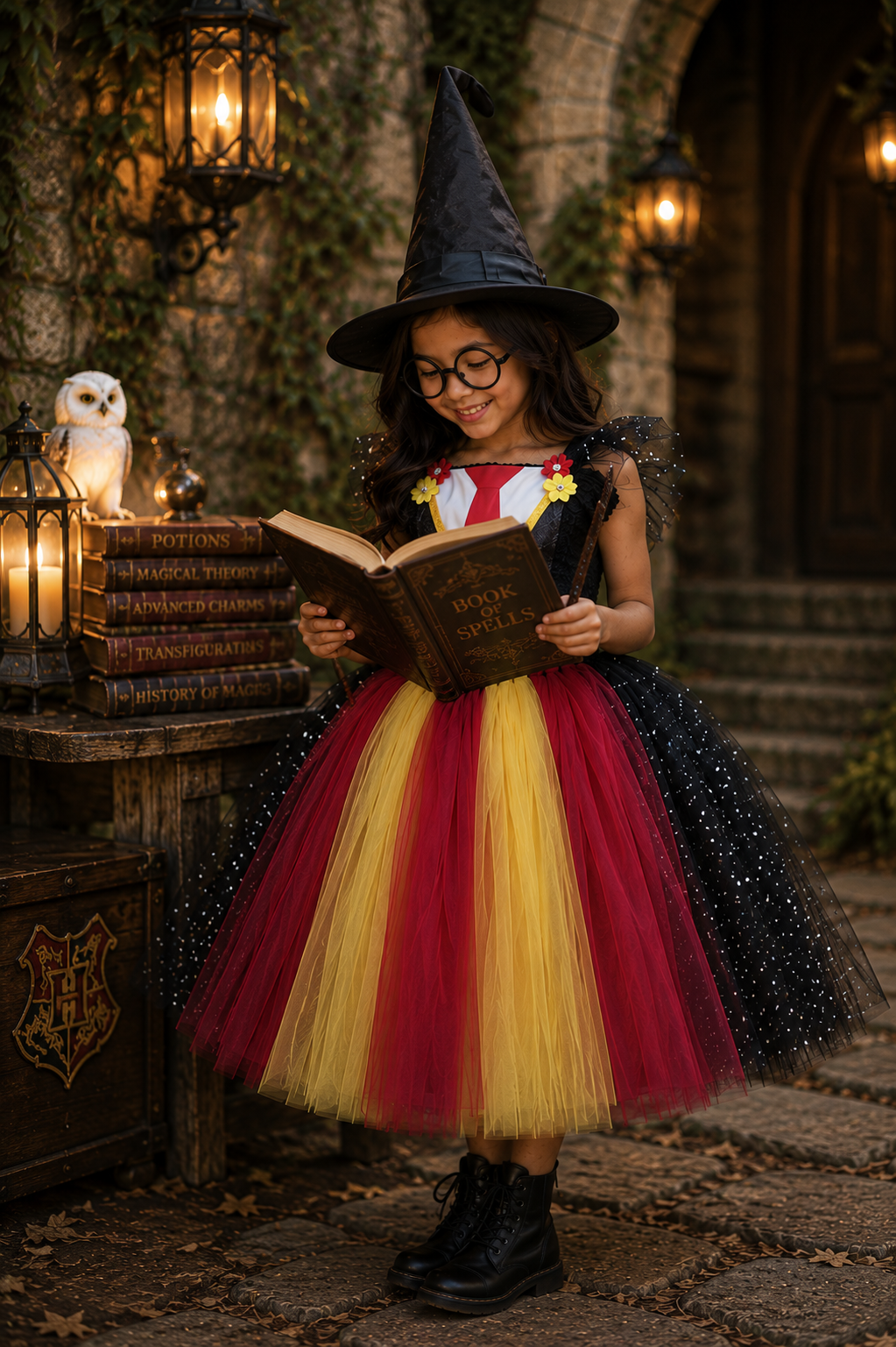 Gryffindor Wizard Tutu Dress & Magical Accessory Set