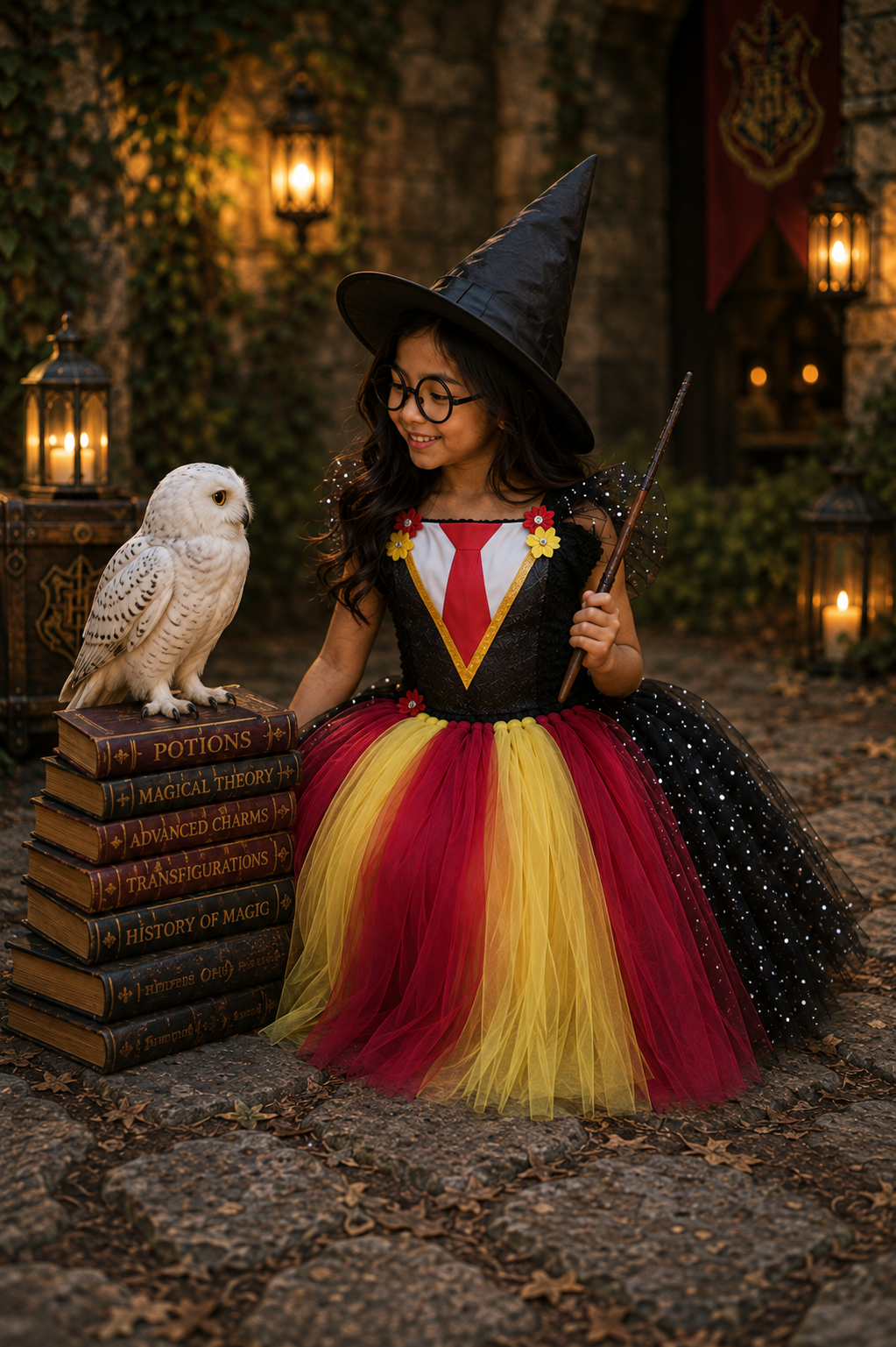 Gryffindor Wizard Tutu Dress & Magical Accessory Set