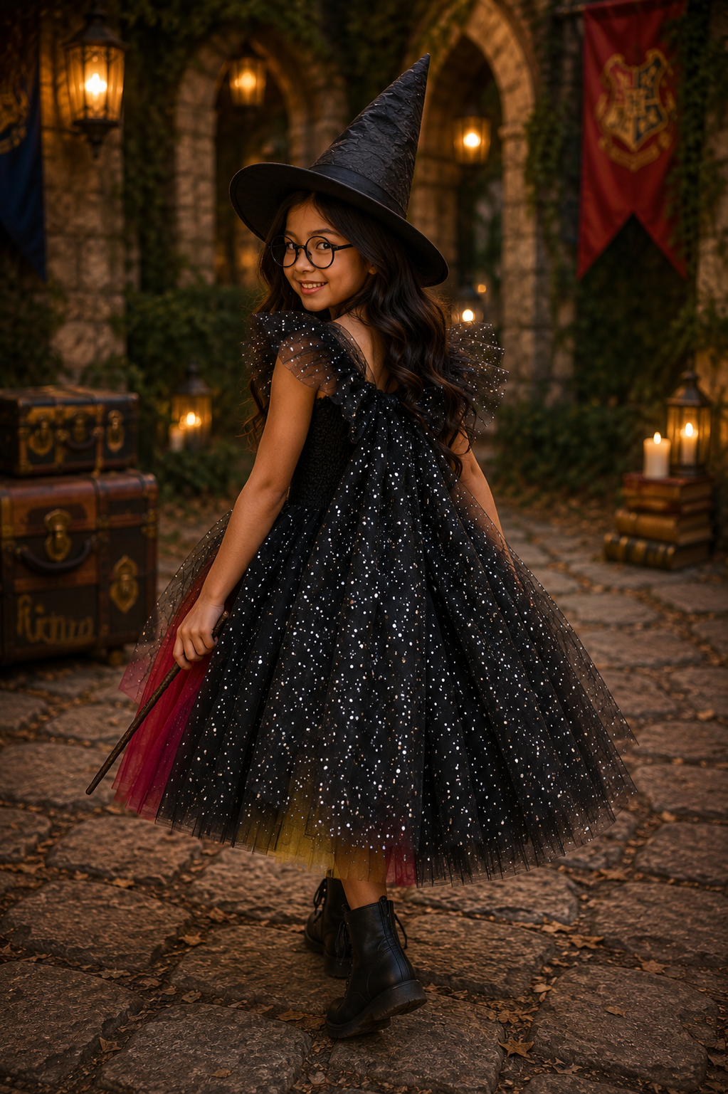 Gryffindor Wizard Tutu Dress & Magical Accessory Set