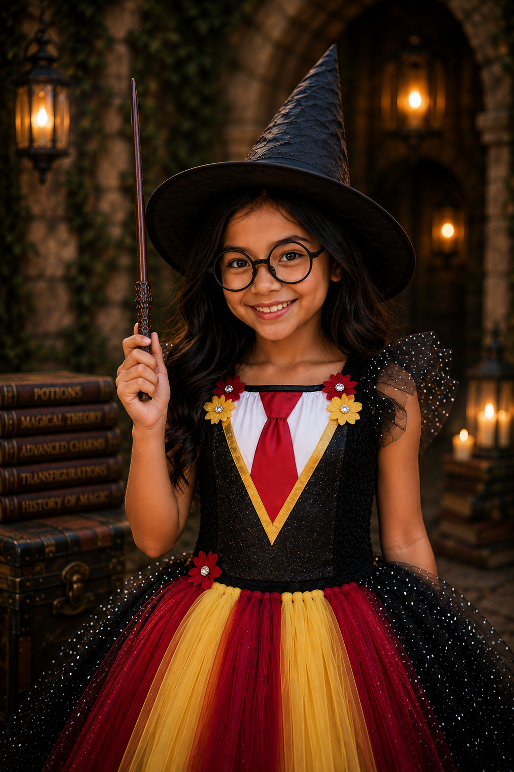Gryffindor Wizard Tutu Dress & Magical Accessory Set