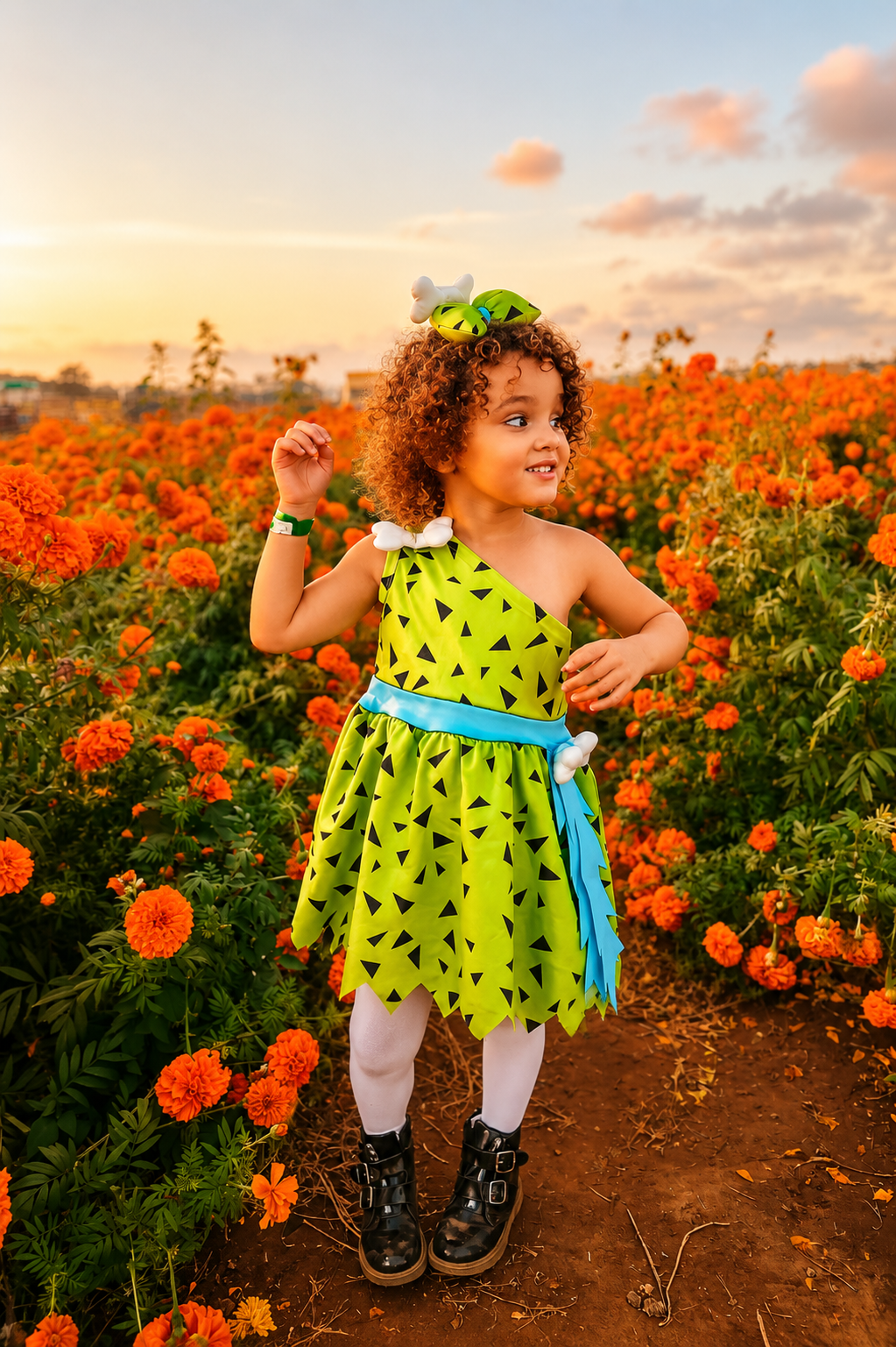 Pebbles’ Prehistoric Sweetheart Dress & Bow Set
