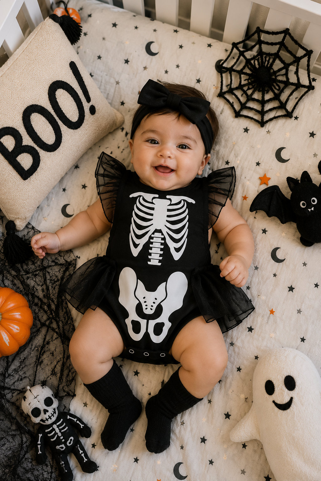 Little Bones Baby Skeleton Halloween Romper