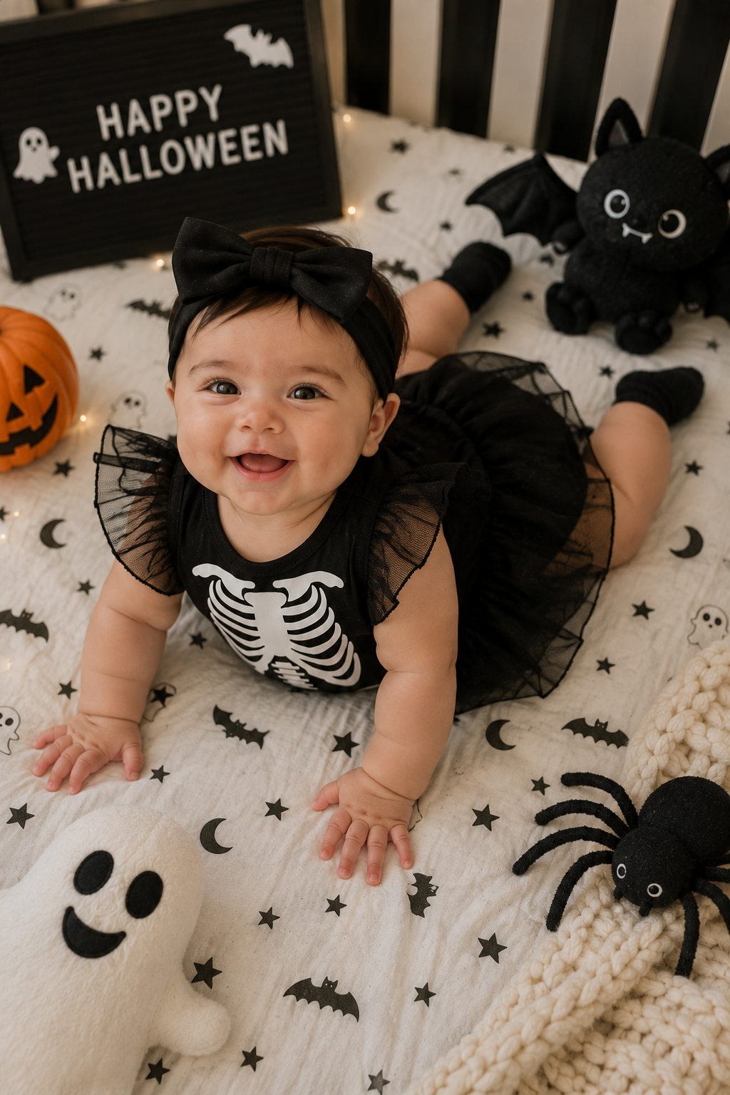 Little Bones Baby Skeleton Halloween Romper