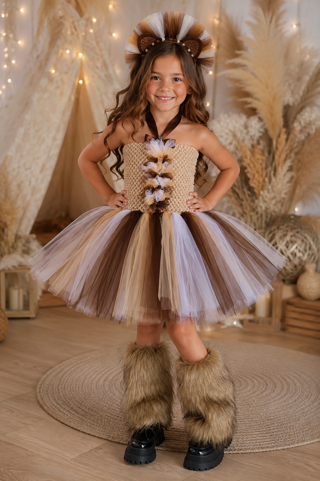 Little Lioness Safari Tutu Dress & Headband Set