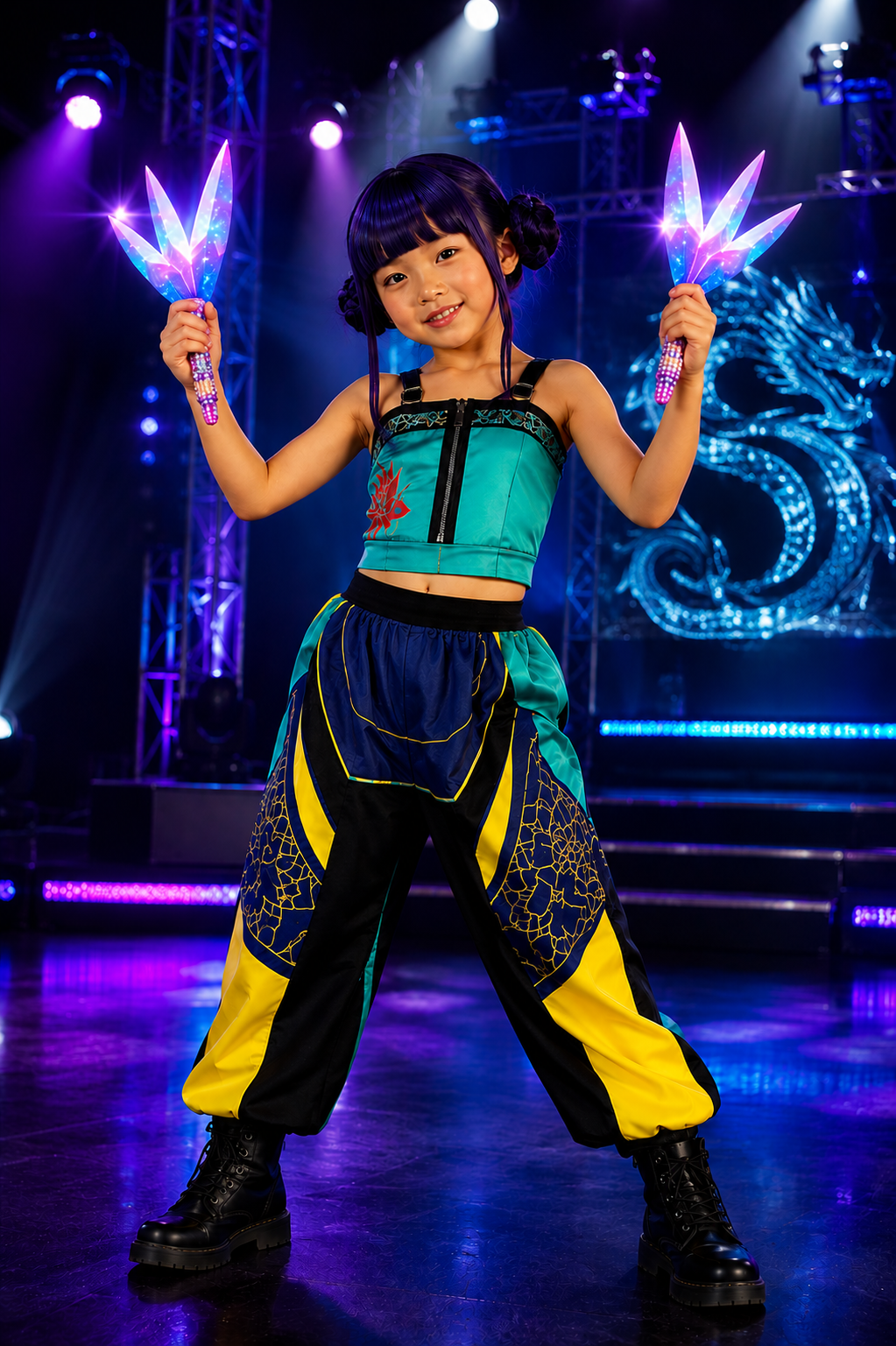 Zoey Demon Hunters Pop Star Costume & Wig Set