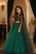 Mystic Medusa Goddess Costume Dress Set for Girls – Snake Crown, Cape & Staff