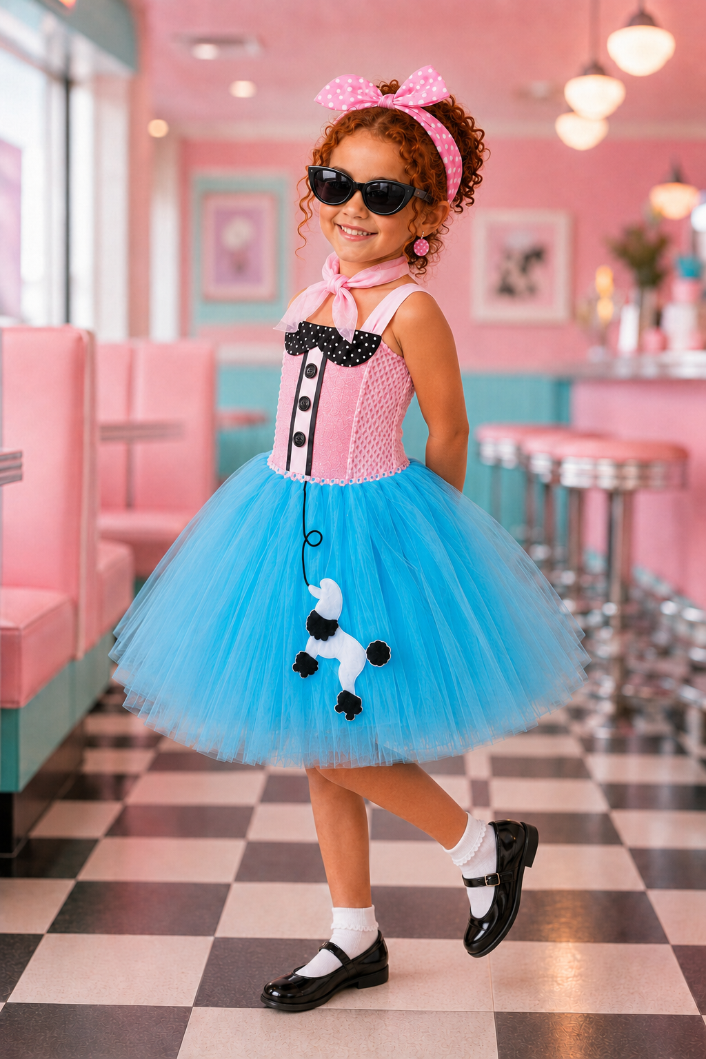Rockin' Retro Poodle Girls Dress Set